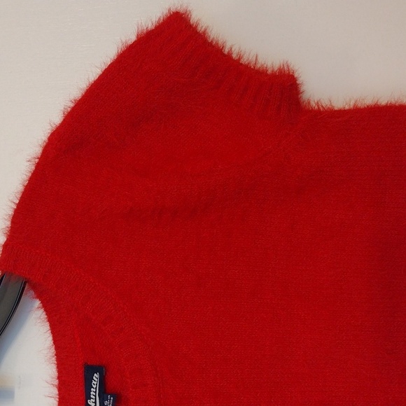 NEW Red Short Sleeve Cropped Sweater size Small - Picture 5 of 8